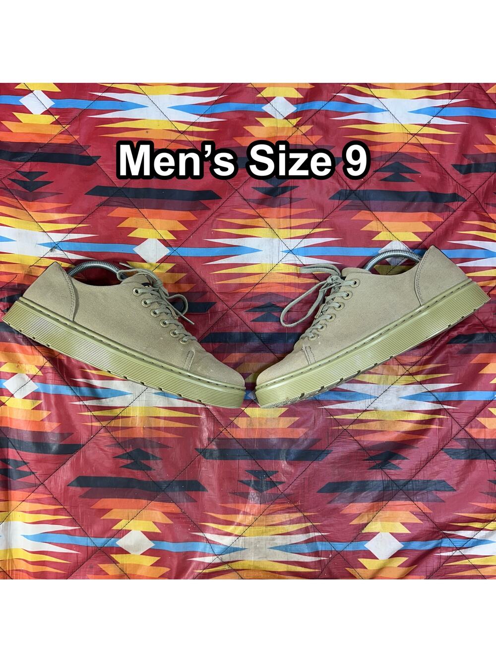 Dr. Martens Dante Shoes Mens Size 9 Green Canvas Lace Up Low Top Sneakers